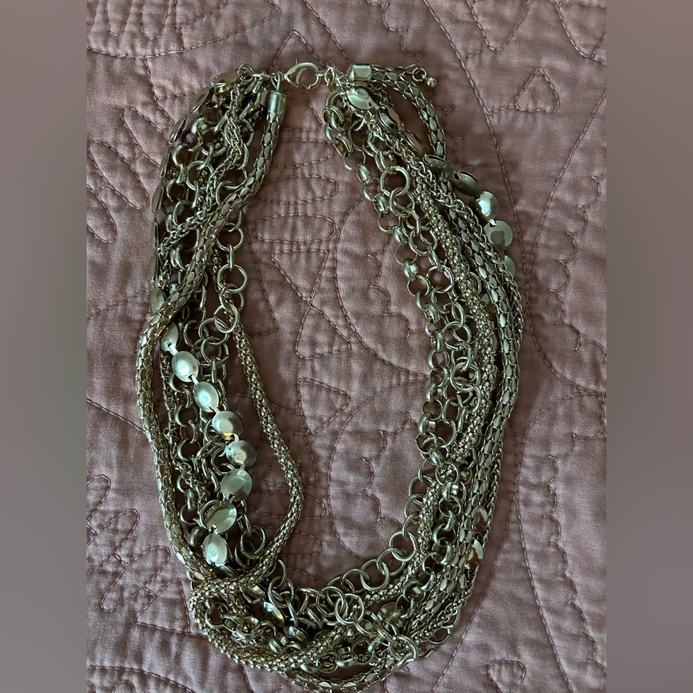 Multi layer fake gold necklace